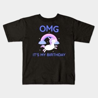 OMG It's My Birthday Unicorn Pony Horse Kids T-Shirt